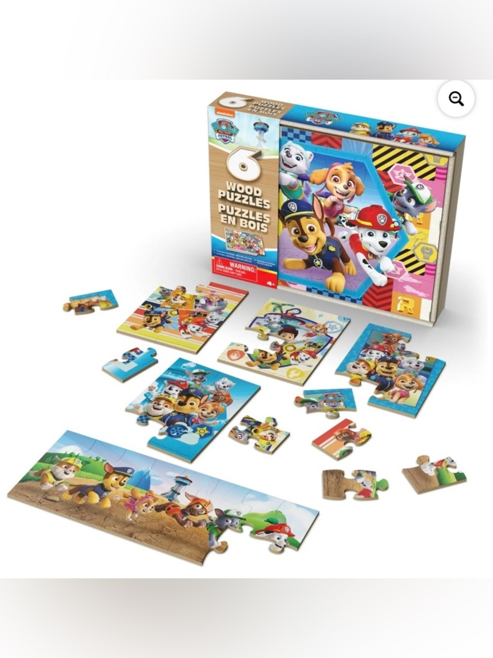 PAW Patrol, 6 Jigsaw Puzzles in Wooden Storage Box, Ages 3+ - Picture 2 of 10